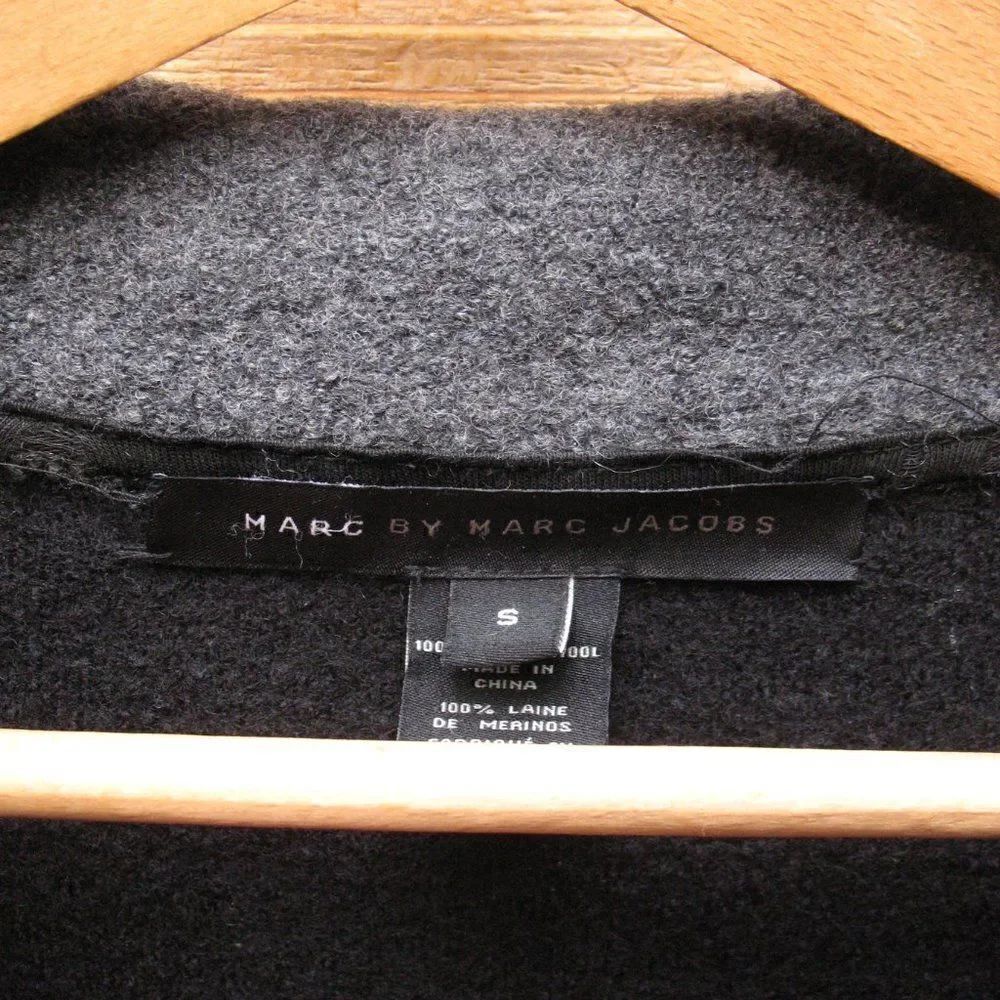 Gray Black Wool Bomber Jacket - Picture 6 of 7